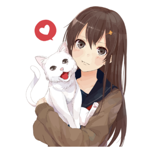 Png anime girl with cat