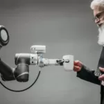 a robot holding a cup