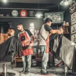 men having their haircut